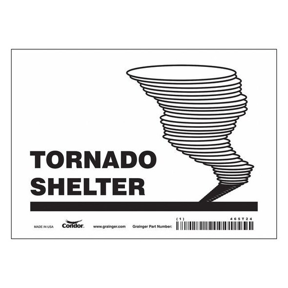 Tornado Shelter, 7 in W x 5 in H, Horizontal Rectangle, Vinyl, 465T24