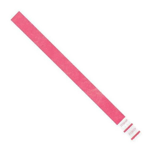 Tyvek Wristbands, 3/4" x 10", Pink, PK500 WR101PK