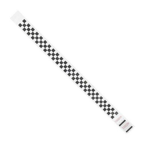 Tyvek Wristbands, 3/4" x 10", Checkerboard, Black/White, PK500 WR103
