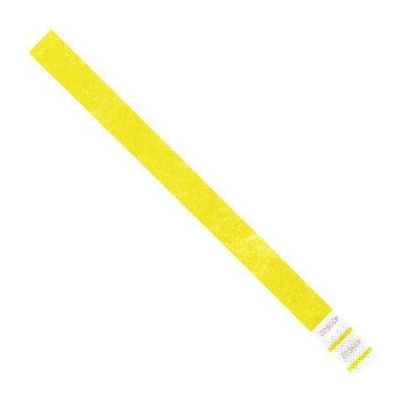 Tyvek Wristbands, 3/4" x 10", Yellow, PK500 WR101YE