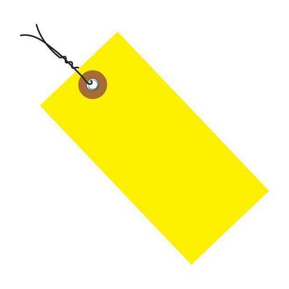 Tyvek Shipping Tags, Pre-Wired, 3 1/4" x 1 5/8", Yellow, PK100 G14023B