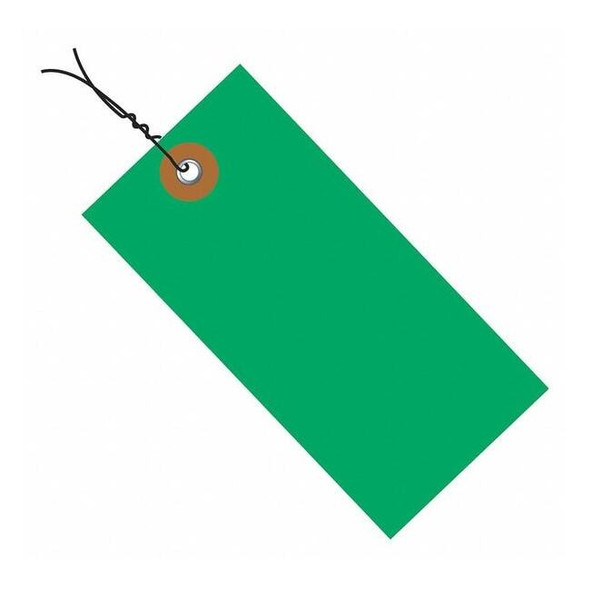 Tyvek Shipping Tags, Pre-Wired, 5 3/4" x 2 7/8", Green, PK100 G14073C
