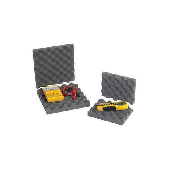 Convoluted Foam Sets,12x12x2",PK24, Polyurethane Foam, Charcoal, 24 PK