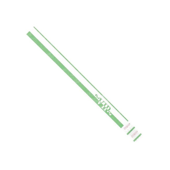 Tyvek Tyvek Wristbands, 3/4" x 10", Green VIP, PK500 WR106GN