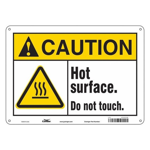 Danger Sign, 10 in H, 14 in W, Aluminum, Horizontal Rectangle, English, 474Y36
