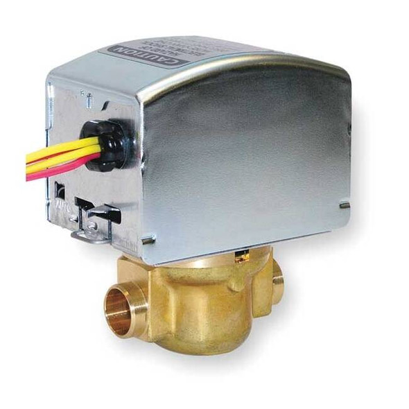Honeywell Home Motorized Zone Valve,NC,Brass,3/4inSweat V8043E5012