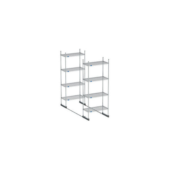 Nexel High Density Floor Track Shelving 2 Unit Stainless Steel 48""W x 30""D x 7