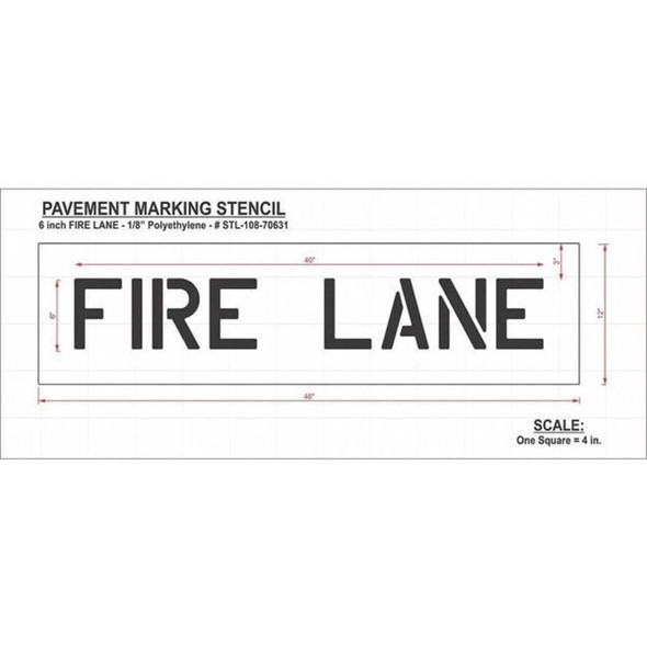Rae Pavement Stencil,Fire Lane, STL-108-70631 STL-108-70631