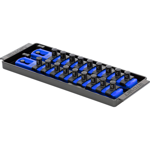 Socket Boss, 2-Rail Socket Tray, 8" Blue - 3/8" Drive 8556