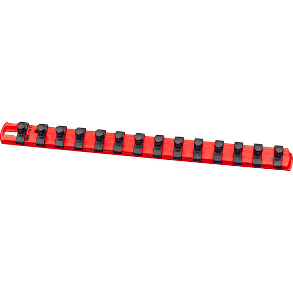 13” Socket Organizer with 14 Twist Lock Clips - Red - 3/8” 8415