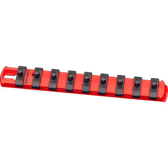 8” Socket Organizer and 9 Socket Clips - Red - 1/4” 8410