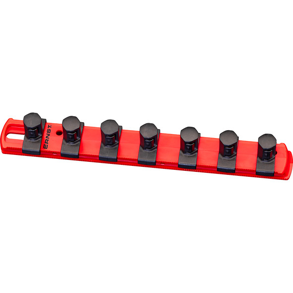 8” Socket Organizer and 7 Socket Clips - Red - 1/2” 8412