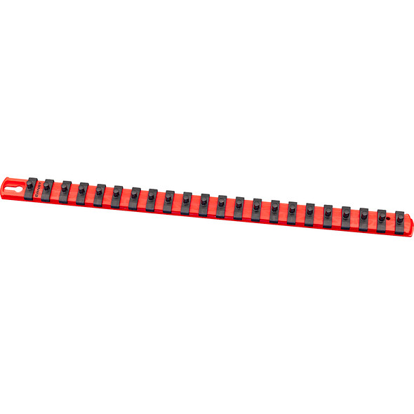 18” Magnetic Socket Organizer with 22 Twist Lock Clips - Red - 1/4” 8400M