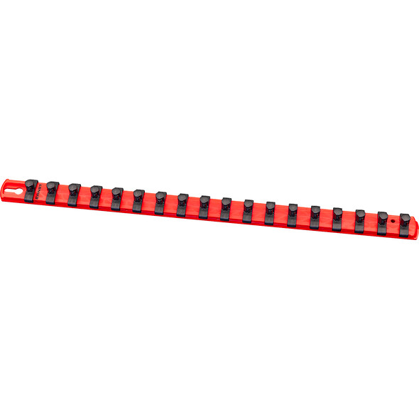 18” Magnetic Socket Organizer with 18 Twist Lock Clips - Red - 3/8” 8401M