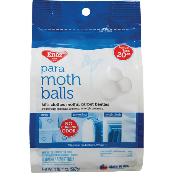 Enoz 20 Oz. Para Moth Balls in Reusable Bag E320.6T