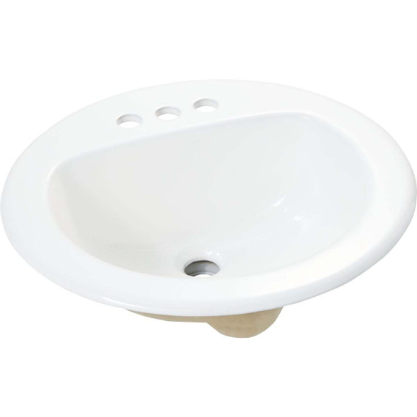 Common Goods Grove Round Drop-In White Bathroom Sink 106