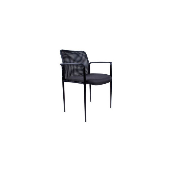 Boss Reception Guest Chair with Arms - Mesh- Black