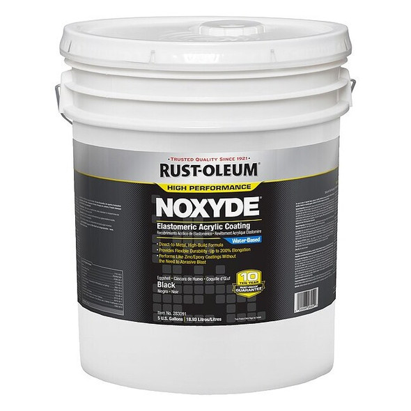 Rust-Oleum Elastomeric Acrylic Coating,Black,5 gal. 283091