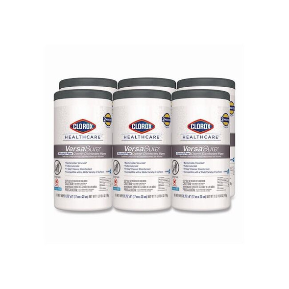 Clorox Cleaner Disinfectant Wipes, 1-Ply, 6.75" x 8", White, 85/Can, PK6 31757