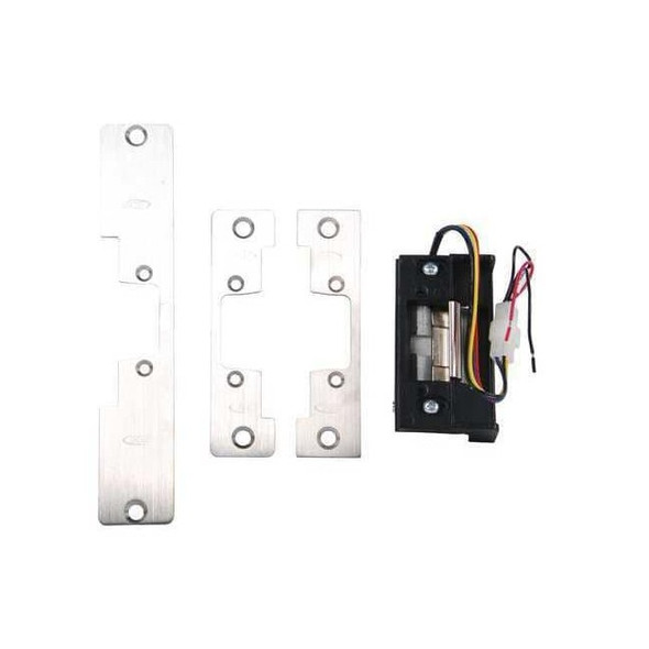 Electric Door Strike, Stainless Steel, Brushed, Includes: Trim Plate