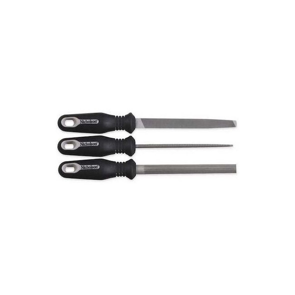 Crescent Nicholson 3 Piece 6" Bastard File Set with Ergonomic Handles 22015HNNN