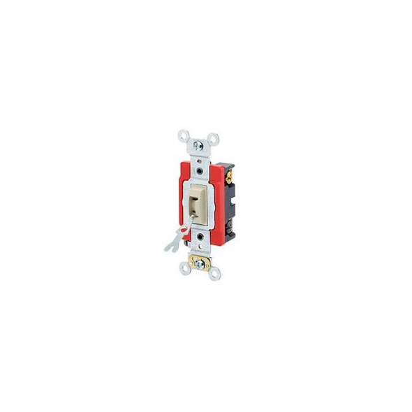 Leviton Wall Switch, 2 hp, Locking, 20 A, Ivory 1224-2IL