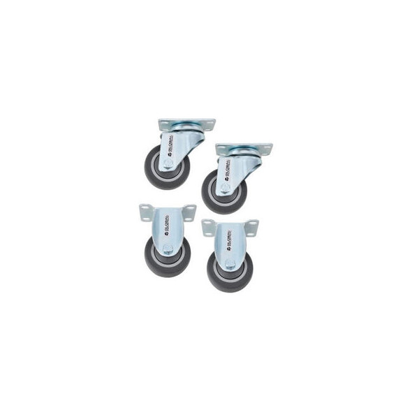 Global Industrial 3"" TPR Rubber Caster Kit For 6-8BU Plastic Bulk Box Truck 2 S