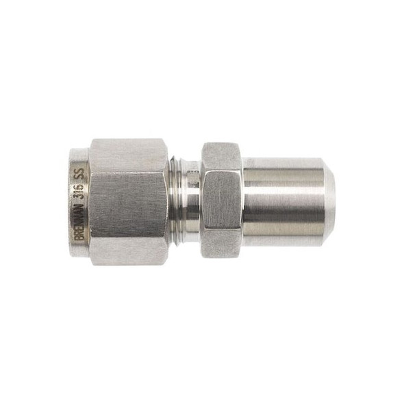 Brennan Industries Strt, SS, Comp. 3/8 in, FTG 1/2 in N2425-06-06-SS