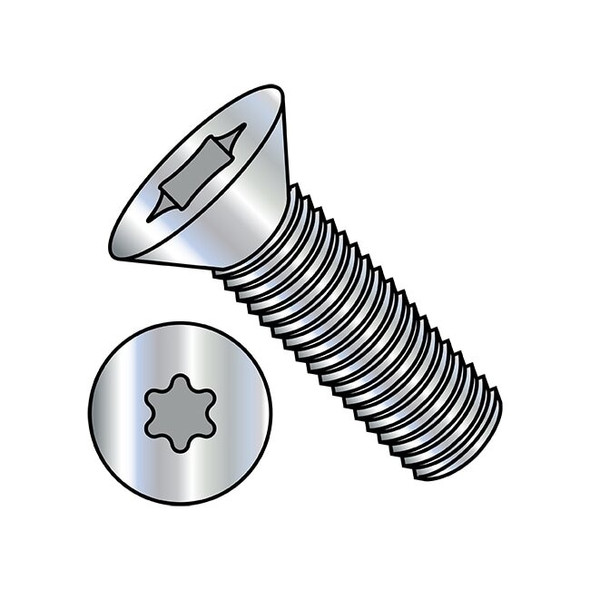 M4-0.70 x 10 mm Torx Flat Machine Screw, Zinc Plated Steel, 10000 PK