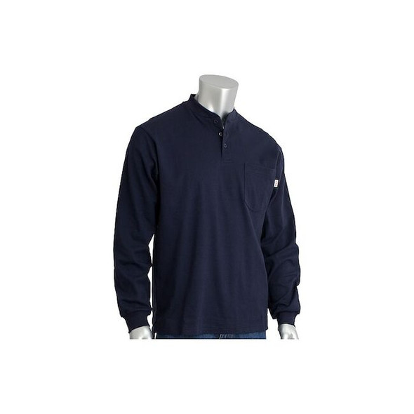 Pip Men's Flame-Resistant Shirt, 10.6 cal/sq cm, L, Aramid 385-FRHN-(NV)-L