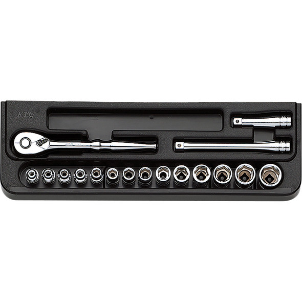 1/4"sq. Socket Wrench Set Metric (17pcs) TB214