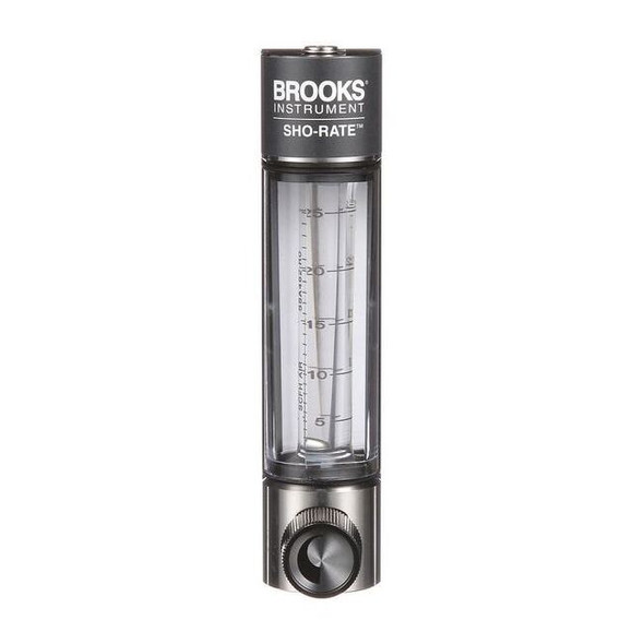 Brooks Flowmeter,Air,2 to 25 SCFH,Glass 1250AD6073AFSVV