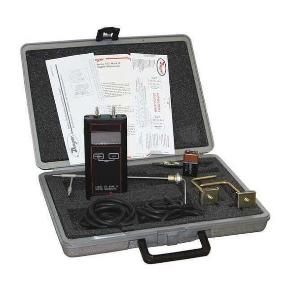 Dwyer Instruments Air Velocity Kit,Digital,10.00 In WC 475-0-FM-AV