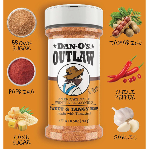 Dan-O's Outlaw 8.5 Oz. Sweet & Tangy Rub DSTT85-1PK 891554