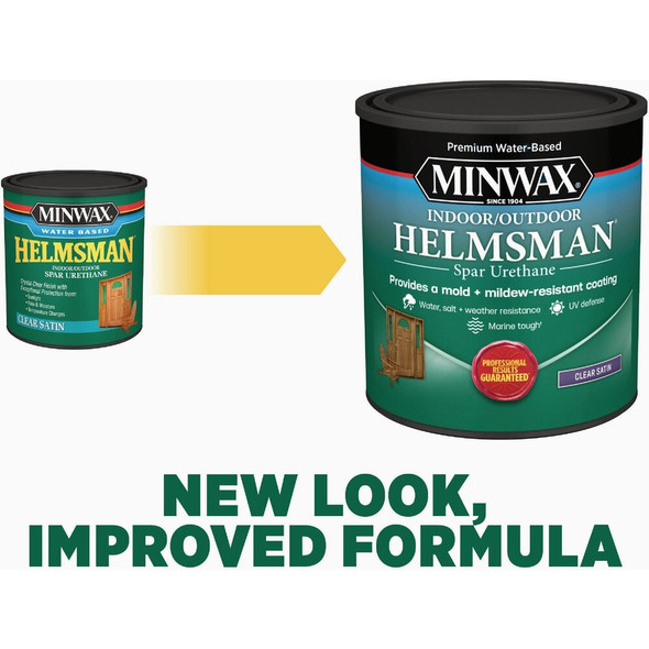 Minwax Water Based Helmsman Indoor-Outdoor Semi-Gloss Clear Spar Urethane, 1 Qt. 640510444 776062