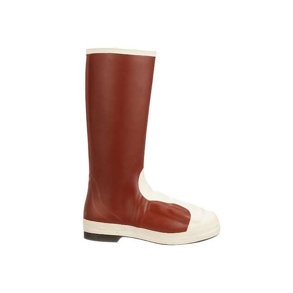 Unisex Pylon Tall Rubber Boot w/Met Guard, Steel Toe, Cream, Red, 14