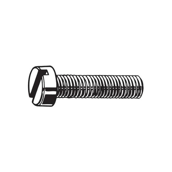 M10-1.50 x 25 mm Slotted Cheese Machine Screw, Plain 18-8 Stainless Steel, 10 PK