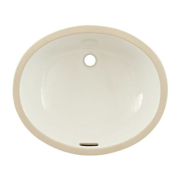 White Bathroom Sink, Vitreous China, Undermount Bowl Size 14" x 17"