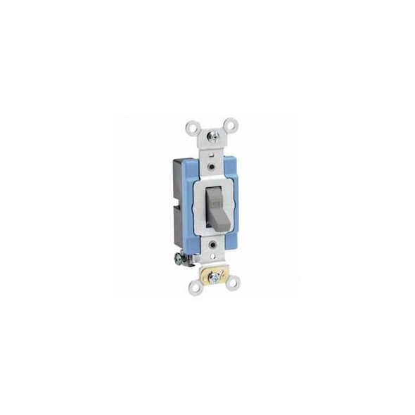 Leviton Wall Switch, 2 hp, Toggle, 15 A, Gray 1201-2GY