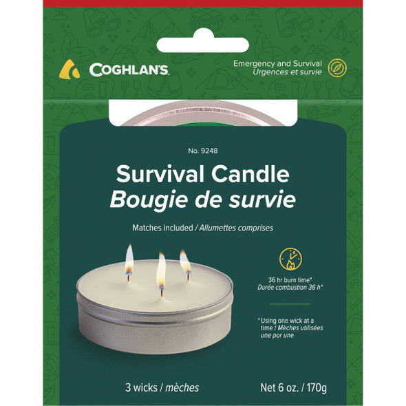 Coghlans 36 Oz. 3-Wick White Survival Candle 9248