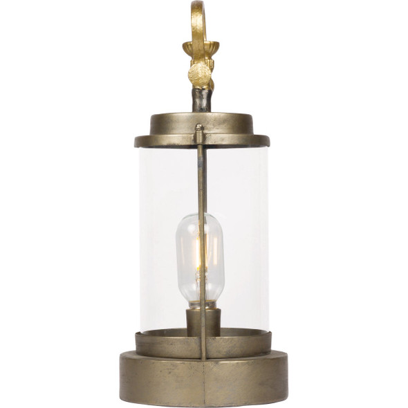 Alpine 15 In. H. Warm White LED Vintage Metal & Glass Lantern ILT100HH-S-GD 843128