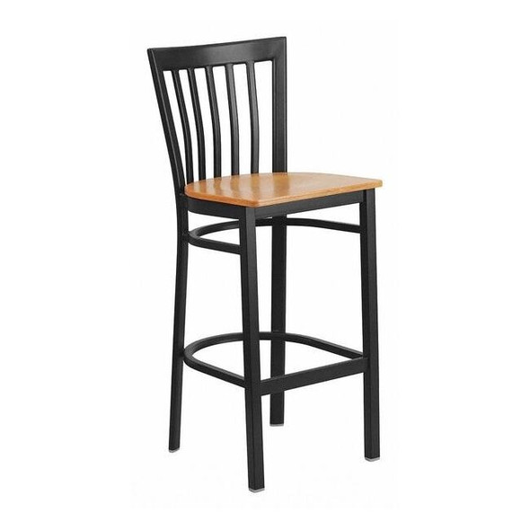 Flash Furniture Restaurant Stool,School Back,Nat Seat XU-DG6R8BSCH-BAR-NATW-GG