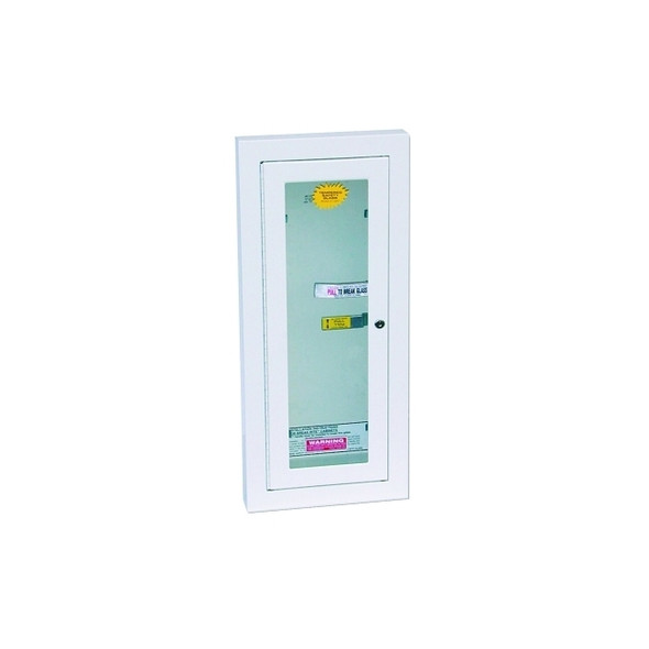 Extinguisher Cabinets, Semi-Recessed w/Keyed Lock, Galvanized Steel, Tan, 10 lb