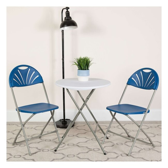 Flash Furniture Blue Plastic Folding Chair,PK8 8-LE-L-4-BL-GG