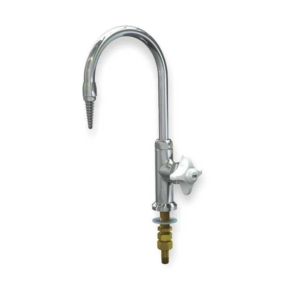 Watersaver Manual Laboratory Faucet, Single Hole Mount, Chrome 1 Hole L684