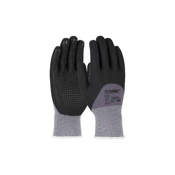 Posigrip Knit Gloves, Dotted Palm and Fingers, Knit, XL, 12 PK 715SNFTKD/XL
