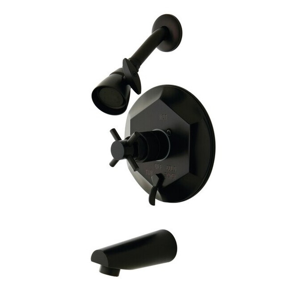 Tub and Shower Faucet, Standard, 3, Wall Mount, Oil Rubbed Bronze