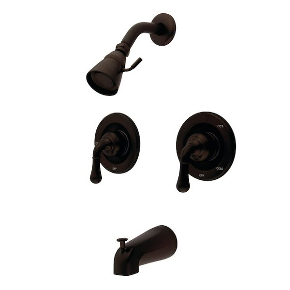 Kingston Brass Tub and Shower Faucet, Oil Rubbed Bronze, Wall Mount KB675