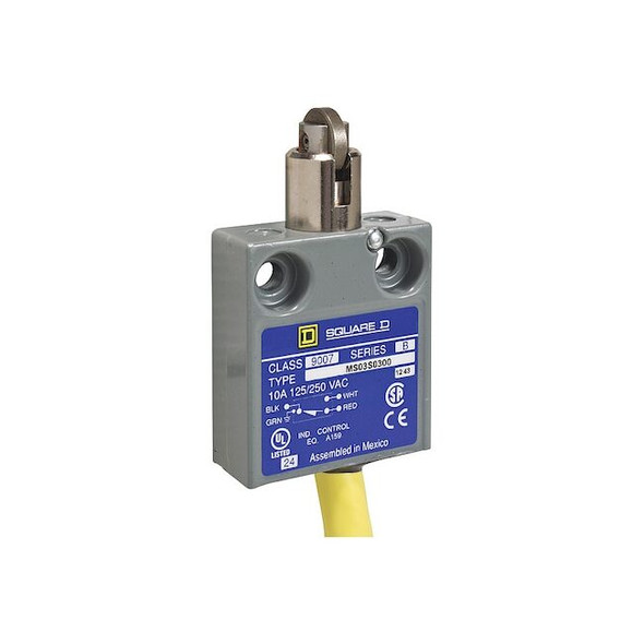 Limit Switch, Cross Roller, Plunger, 1NC/1NO, Actuator Location: Top
