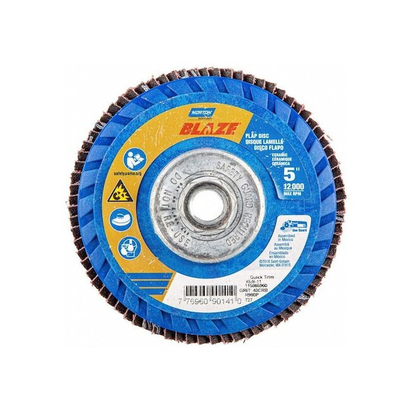 Norton Abrasives Flap Disc,Ceramic,Type 27,5" dia 77696090141 Pack of 10